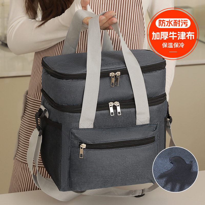 Nuevos productos transfronterizos de gran capacidad doble bolsa de almuerzo picnic al aire libre bolsa de hielo puede ser bolsa de aislamiento de tamaño exterior Amazon