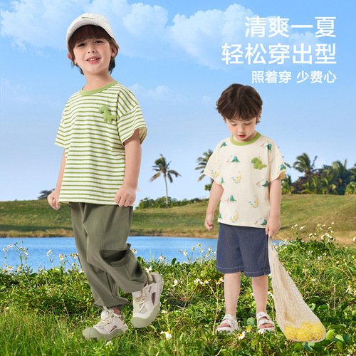 Righto European-style Boys' Short-Sleeve T-Shirt Summer Wear Kids' Clothing Children's & Baby Clothes for Little Boys—Lightweight Summer Garments