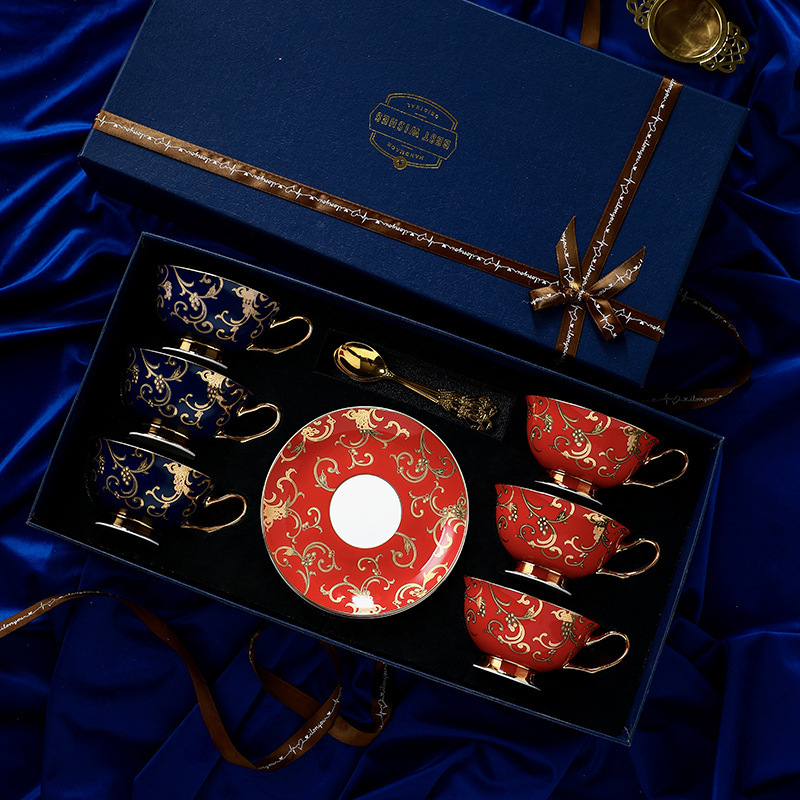 European style coffee cup high-end fine ceramic bone china cup high-end sense afternoon tea set design sense gift box