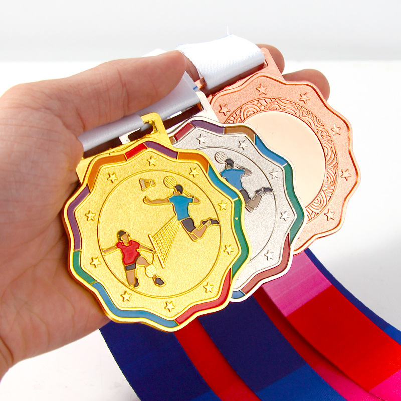 Medalla Juegos de Metal Escuela Estudiantes Jardín de infantes Fútbol Infantil Baloncesto Bádminton Volleyball Conmemoración de Honor