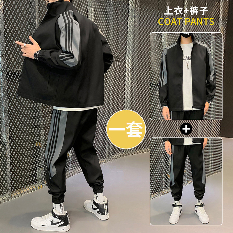Deportes ocasionales traje de los hombres 2023 nueva juventud moda primavera y otoño corriendo ropa abrigo a juego