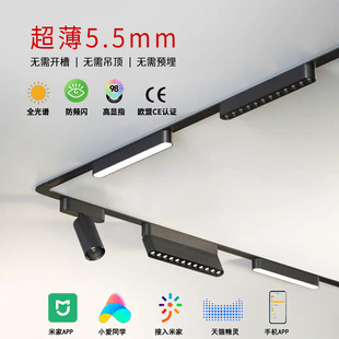 智能磁吸超薄轨道灯泛光灯轨道条客厅卧室过道家用商用磁吸轨道灯-阿里巴巴