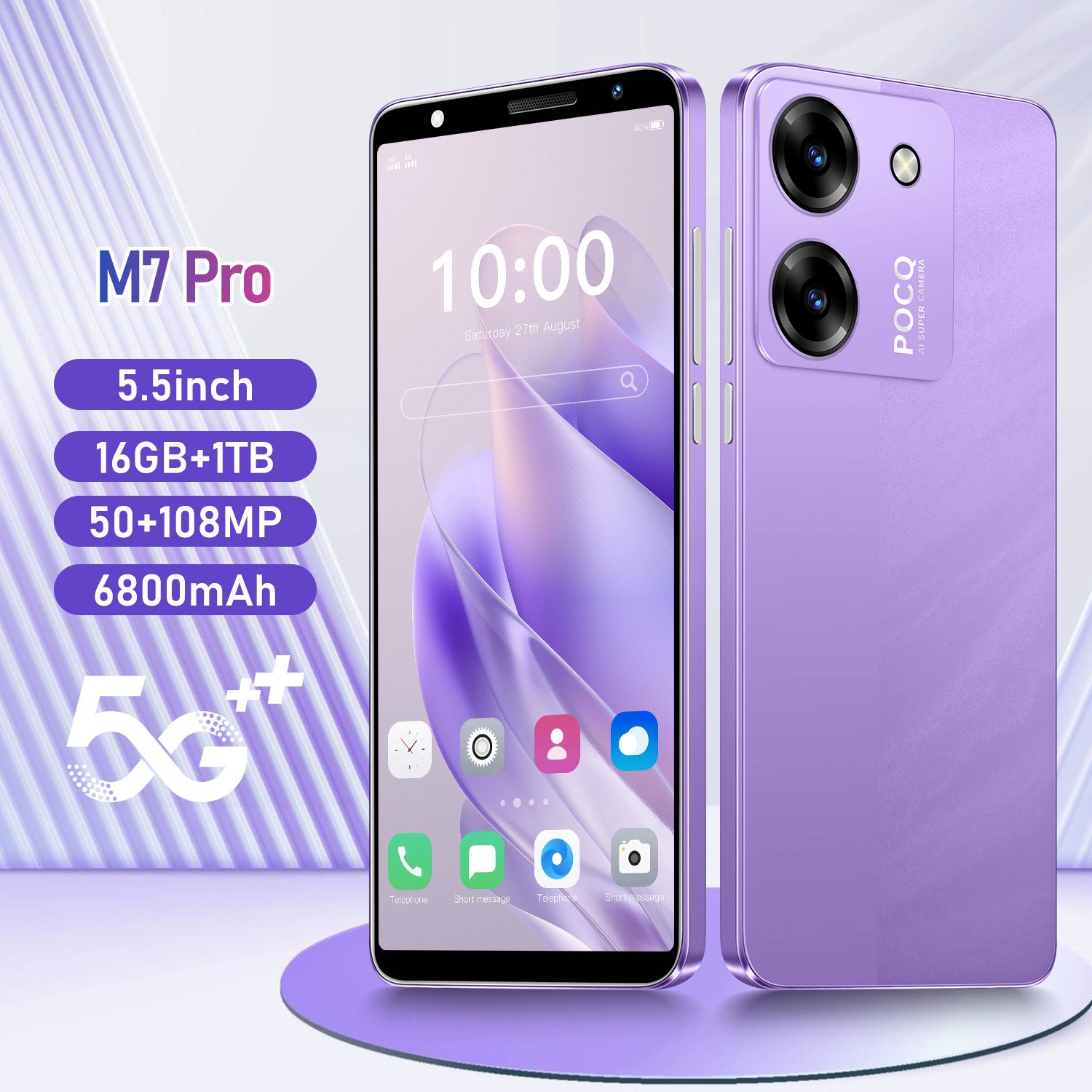 Смартфон M7 Pro, 4G Android, 5,5 дюйма, 16 ГБ, 6800 мА·ч