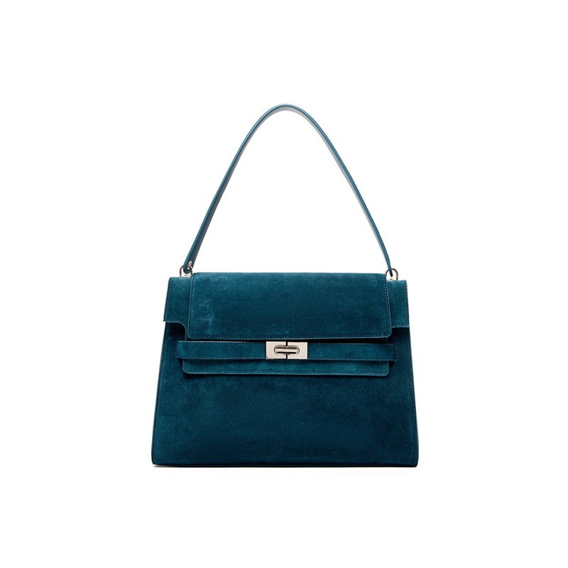 Luxury Genuine Leather Underarm Bag For Women Retro Suede Cowhide Commuter High-End Large Capacity Shoulder Tote Bag - Thumbnail 8