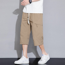 短裤男夏季薄款潮牌男装休闲运动衣服宽松冰丝男裤速干男士七分裤