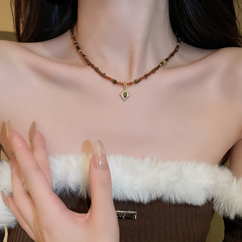 44# Necklace-Tiger Eye Stone Beads