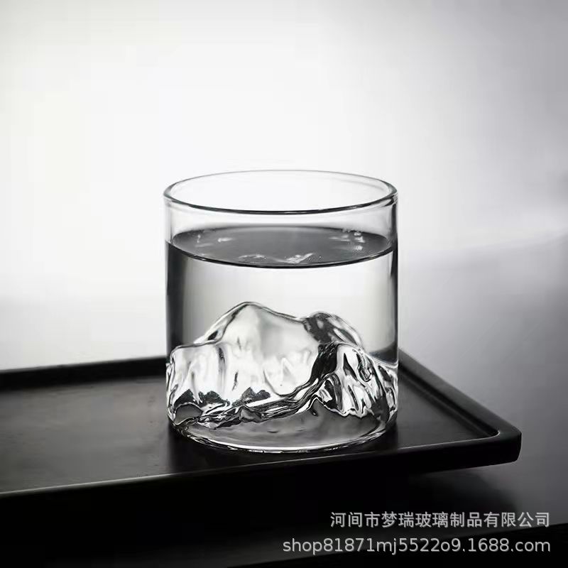 Borosilicato Guanshan taza de vidrio vintage estilo japonés taza de agua café taza de té japonés whisky vidrio Fuji taza de montaña