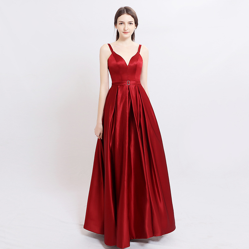 Vestidos de noche para mujer, vestidos de novia, vestidos de noche, vestidos de noche sencillos de satén, de Amazon, AliExpress y Wish, europeos y americanos.