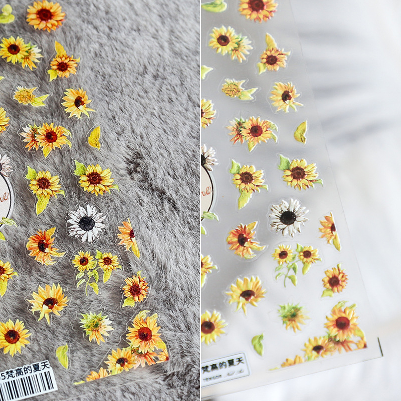 Iron Japanese 5D Thin Tough Nail Stickers New Technology Adhesive Nail Stickers pro Thin through Van Gogh Summer TS505