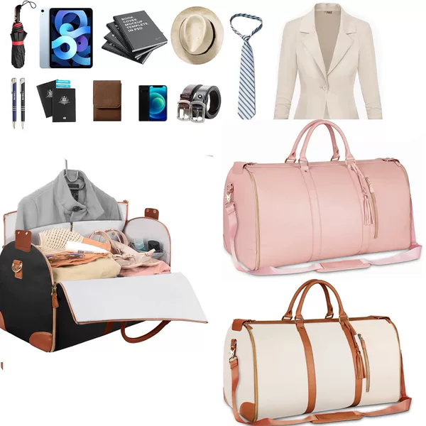 Hot-Selling New Amazon Travel Convenient Carry-On Clothing Bag Large Pu Leather Luggage Bag Women's Fashion Bag