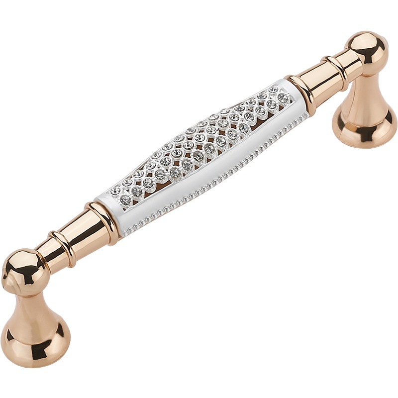 Estilo europeo champán oro armario moderno minimalista cajón gabinete puerta manija diamante-incrustado pastoral puerta del gabinete manija de la manija