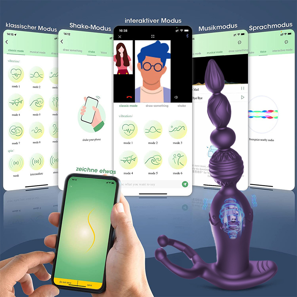Fernbedienung per App, Analplug, Prostata-Massagegerät, Verriegelungsring-Vibrator, Sexspielzeug_voghion.com