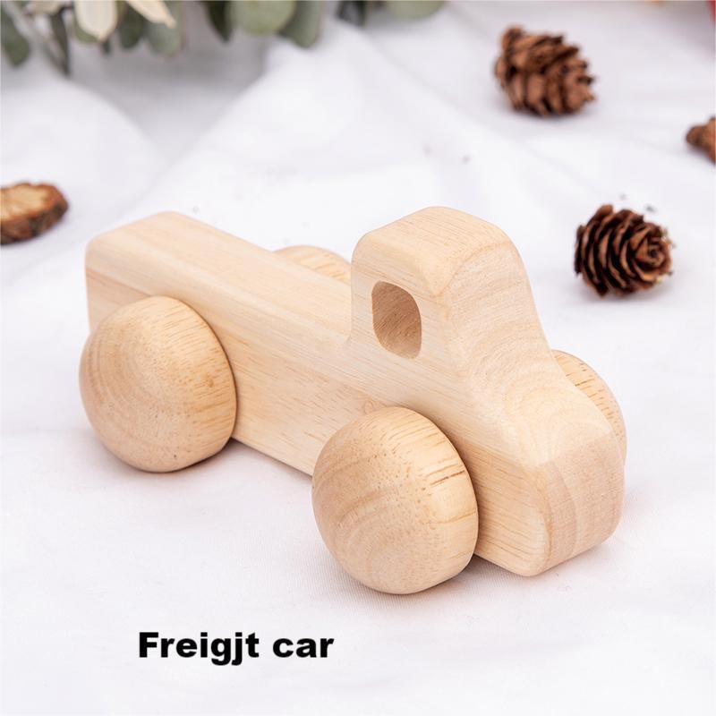 Weiweihu cochecito de madera versión Q para niños de 0 a 3 años de edad, coche de madera maciza, entrenamiento de la capacidad de agarre del bebé, juguete educativo