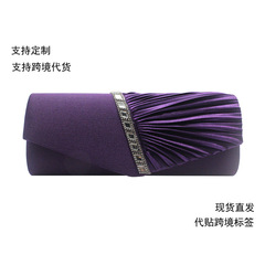 New European and American Rhinestone Twill Fashionable Evening Bag | Elegant Clutch & Shoulder Bag for Women | Chain-Strap Handbag