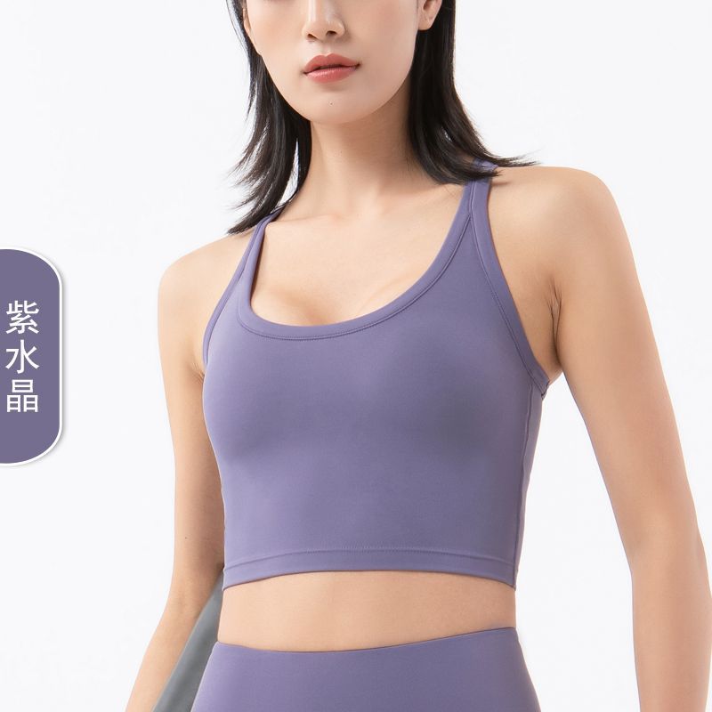 2022 nuevo a prueba de golpes corriendo ropa interior deportiva desnuda de las mujeres empuja hacia arriba el chaleco fitness running Sports bra