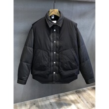 加厚羽绒服90马甲白鸭绒蓬松男士假两件保暖专柜冬季可拆卸外套棉