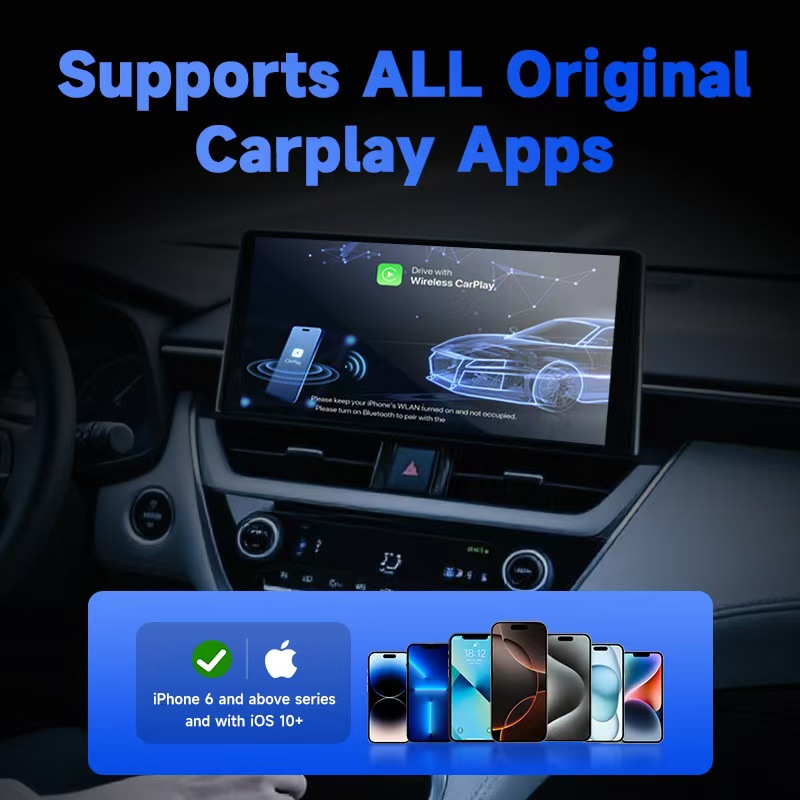 Cross-Border Android Auto Car Navigation Wired to Wireless Apple Carplya Car Converter Aibox Box