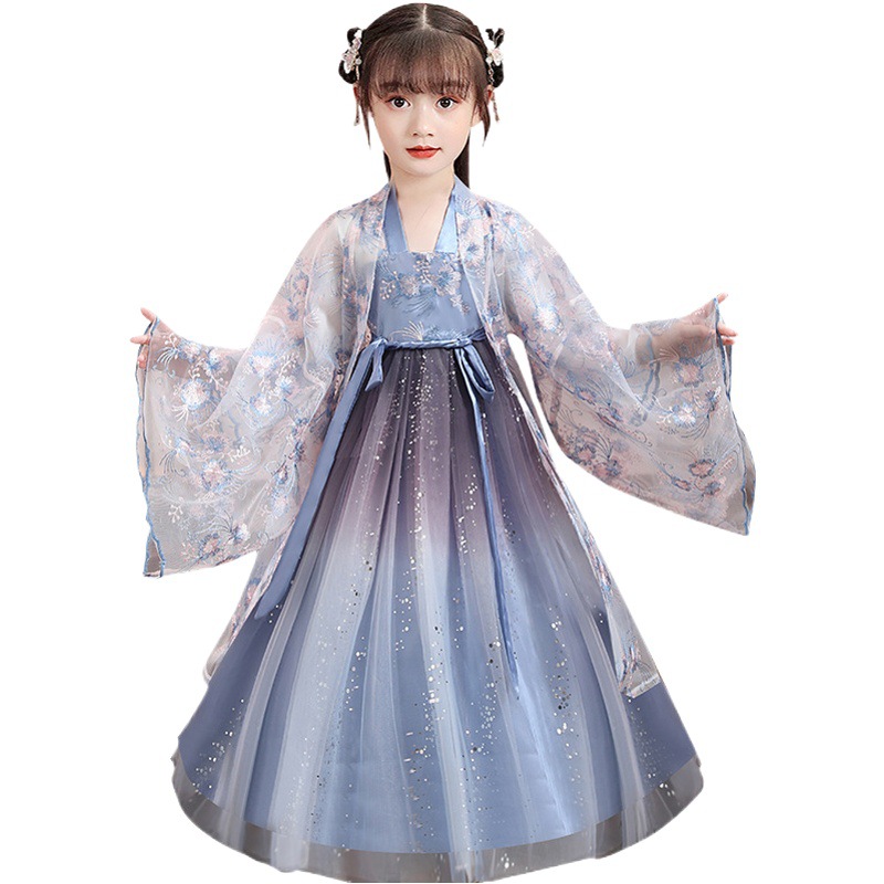 Hanfu-Style Girls' Spring and Summer Children's Tang Suit Ancient Fairy-Like Chinese-Style Dress 2025 Ancient Costume Autumn Princess Girl