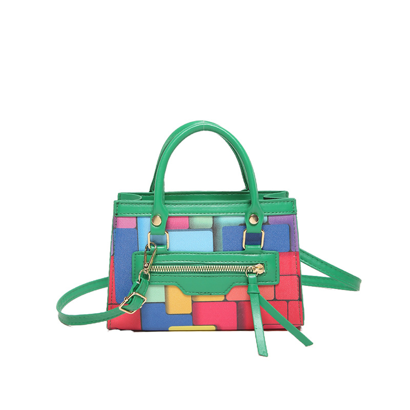 2024 verano nuevo color contrastante empalme de moda simple bolso de hombro casual bolso de mujer