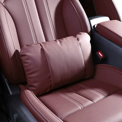 Model Y headrest, updated Y, Waist support - 1-piece-lumbar-support-volcano-red-nappa-leather-for-comfort-and-stress-relief
