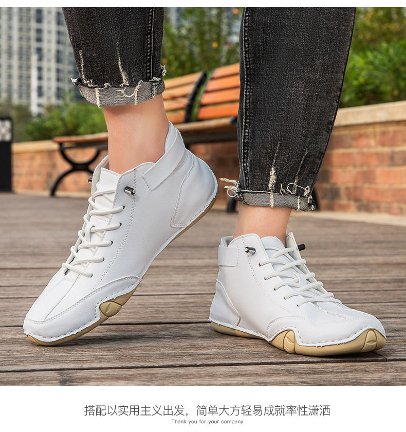 Bốt Martin nam cổ cao dáng bạch tuộc, giày bốt ngắn da lộn gót bằng — C8008 kaki, C8008 màu xám, C8008 màu đen, F8008 màu hồng chi tiết 13