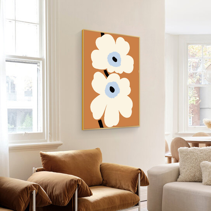 Nordic Arch Geometric Art Poster Flower Leaves Canvas Painting Poster Living Room Bedroom Room Decorative Painting Core