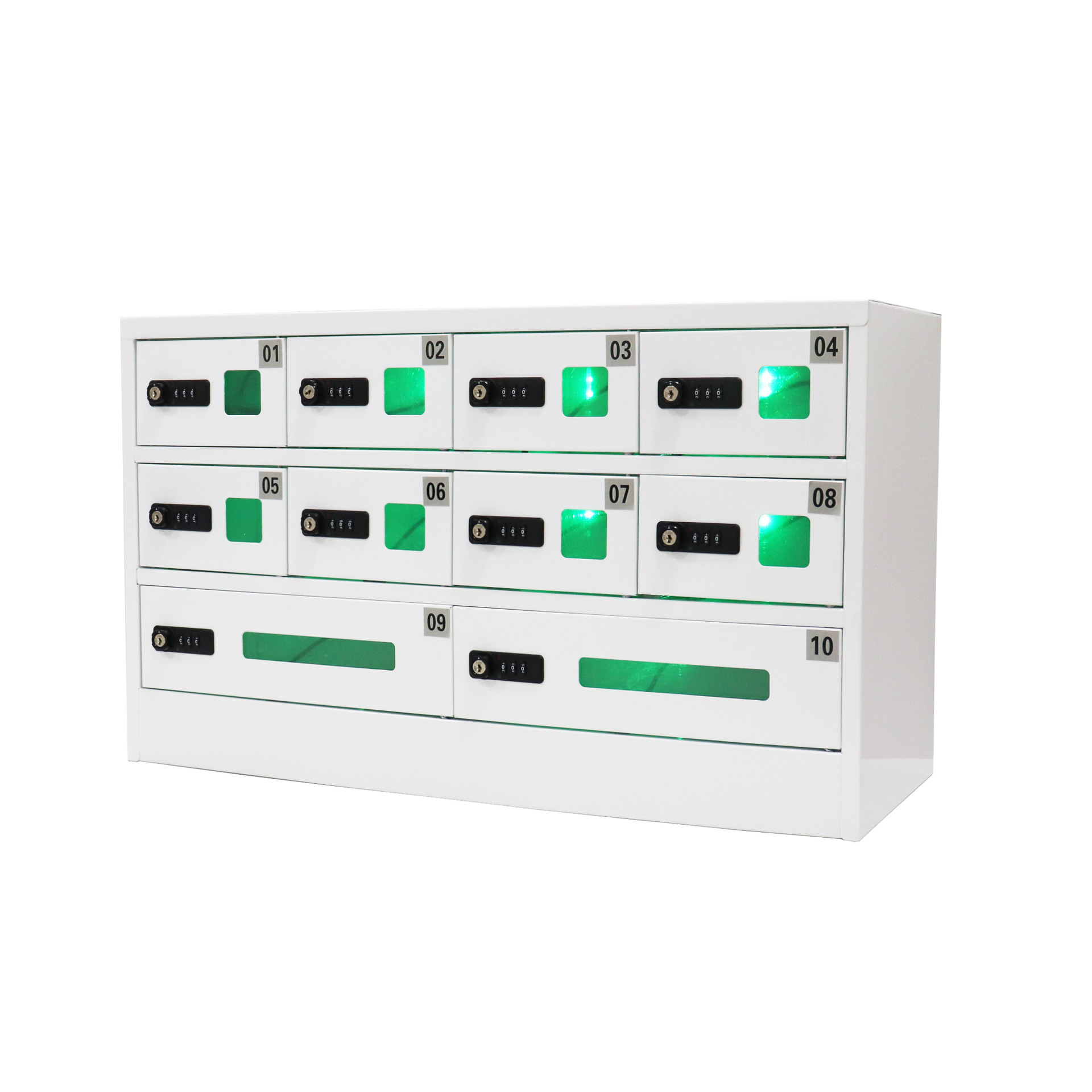 Wall hanging 10 door mechanical lock phablet usb charging cabinet gym shopping mall Hotel mobile phone storage charging cabinet