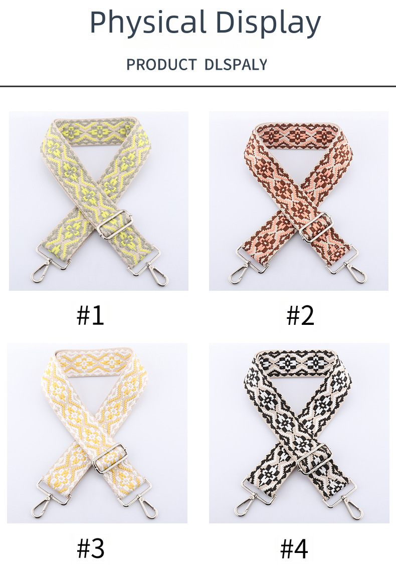 New Diamond Jacquard Bag Shoulder Strap Free Shipping Crossbody Adjustable Shoulder Strap Cross-Border 5cm Wide Shoulder Strap Bag Strap