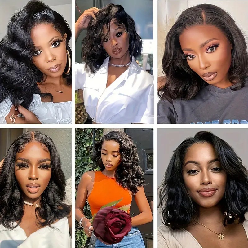 Perruque courte bouclée en dentelle pour femme, style extensions de cheveux synthétiques à clips, cheveux bouclés mi-longs disponibles en plusieurs couleurs_voghion.com