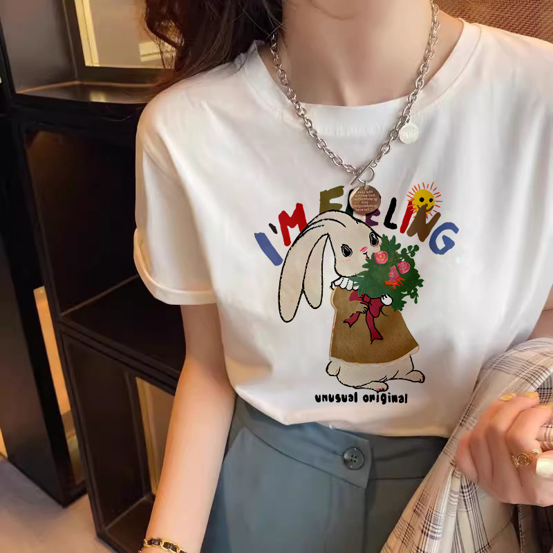 Combed cotton-girl holding flowers