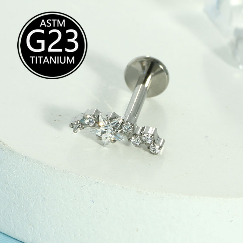 G23 Titanium Internally Threaded Lip Nail Ear Bone Stud 1.2x10mm detail image 8