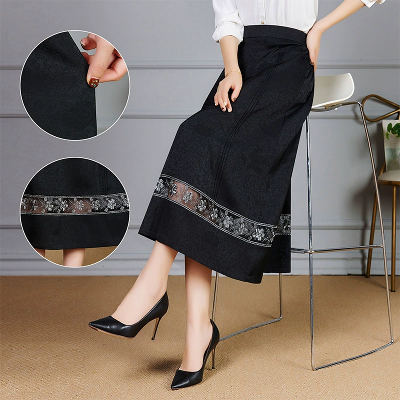 Юбки среднего и пожилого женского пола весной и летом новый высококачественный национальный стиль жаккардовая мама платье юбка средней и длинной юбка