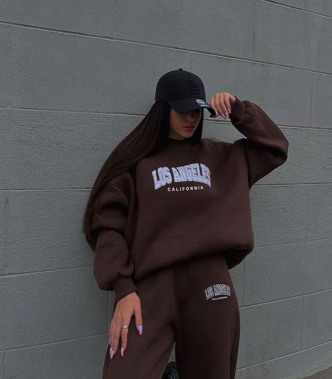 2024 Damen-Set mit lässiger Mode, bedrucktem, verdicktem Plüschpullover mit langen Ärmeln und Hosen_voghion.com