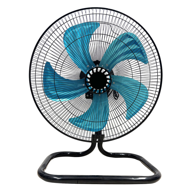 Industria de gran venta en el sudeste asiático, fuerte movimiento de cabeza, ventilador de tierra, gran viento, ventilador eléctrico de 18 pulgadas, ventilador de cabeza de hoja de aluminio