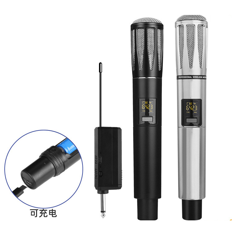 Nuevo micrófono inalámbrico de uno a dos rendimiento de escenario micrófono para el hogar profesional karaoke entretenimiento UHF Altavoz Micrófono