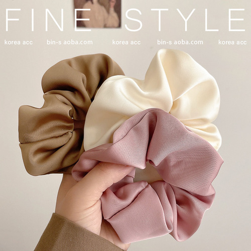 French solid color satin hair tie, high-end satin hair tie, hair tie, simple hair accessory