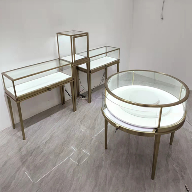 珠宝展示柜奢侈品首饰玻璃展示台 玉器钻石精品展柜不锈钢中岛柜