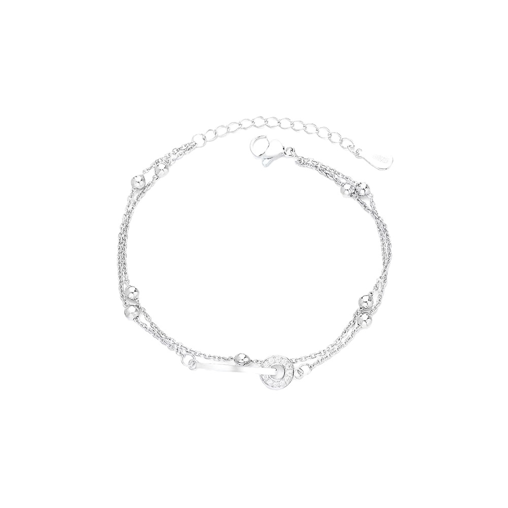 Bracciale a doppio strato con anelli sovrapposti donna elegante_voghion.com