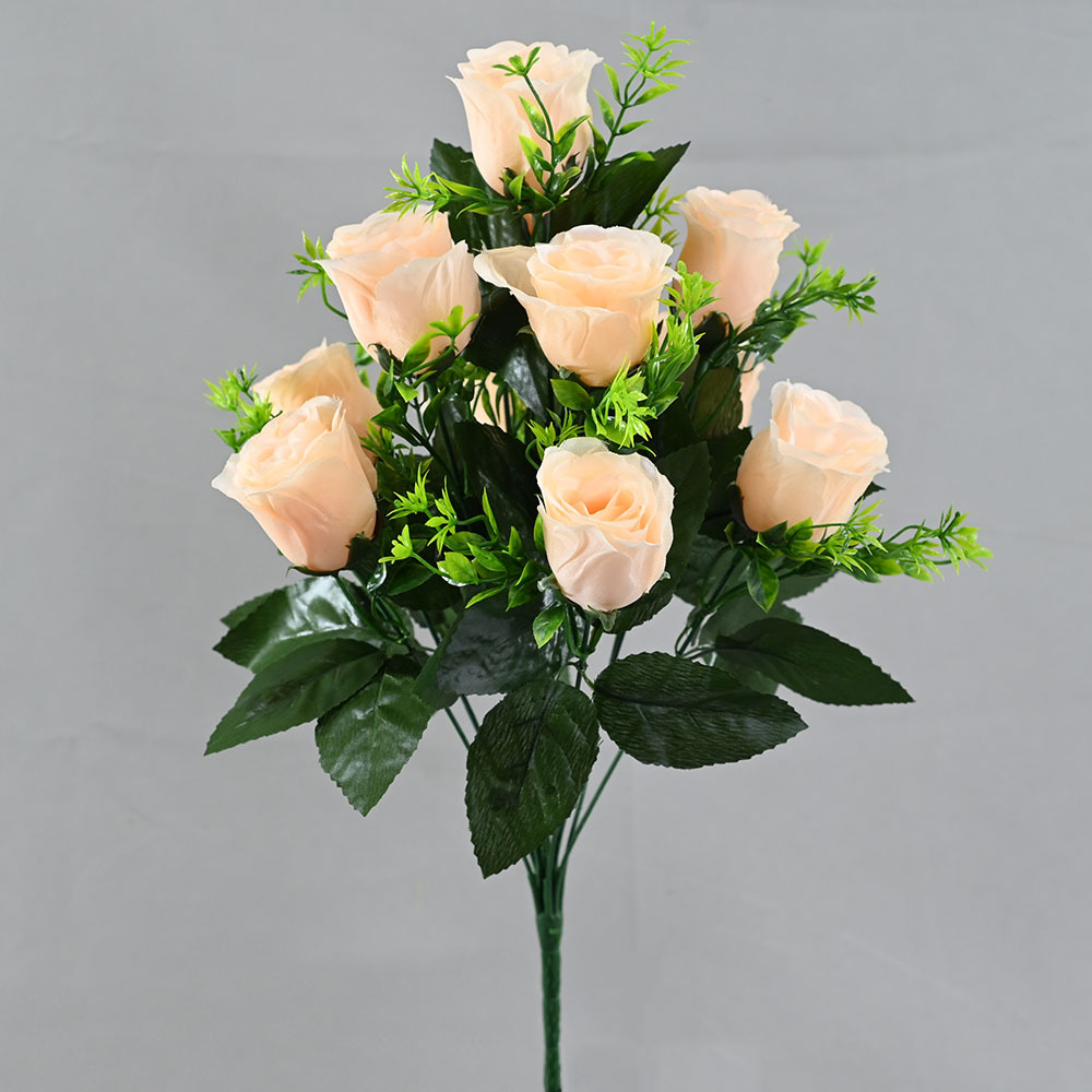 Nanyang imitación de pantalla de 12 rosas adornos de suelo flores 2 multicolores pavos reales Mei Mei fábrica al por mayor