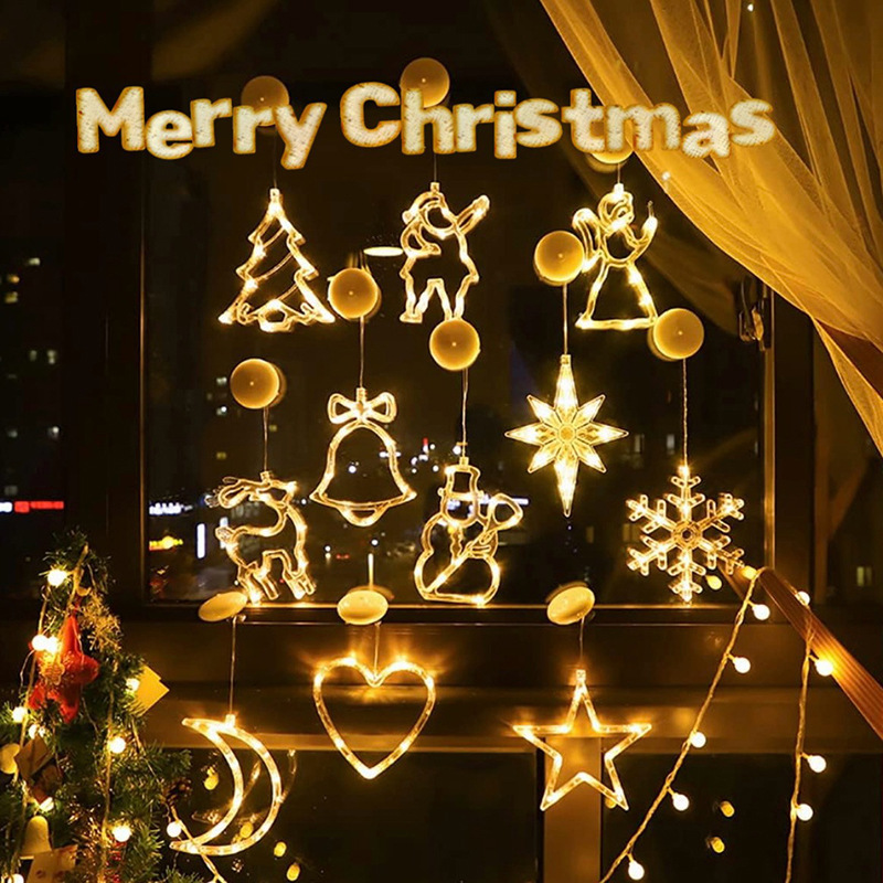 Lámpara de ventura LED de Navidad decoración Santa muñeco de nieve ventana de diseño creativo de la escena de vacaciones