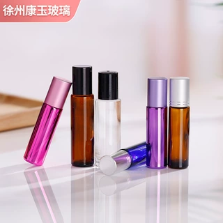 现货供应5ml彩色精油瓶玻璃香水滚珠瓶可印logo走珠玻璃瓶精油瓶