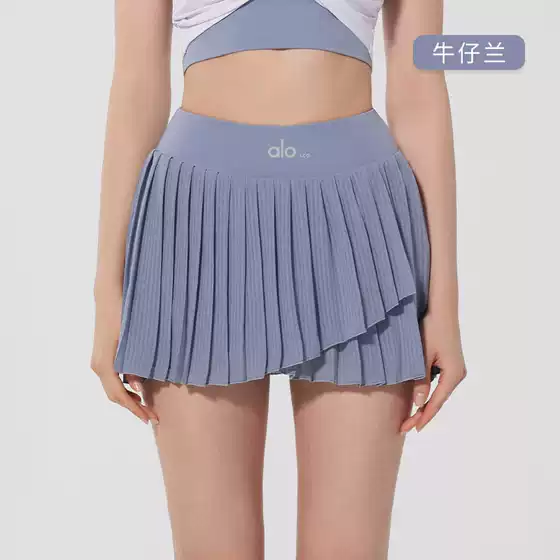Alosco Golf Skirt Sports Skort for Women Fall Running Anti-Flash Yoga Pleated Double-Layer Tennis Skirt
