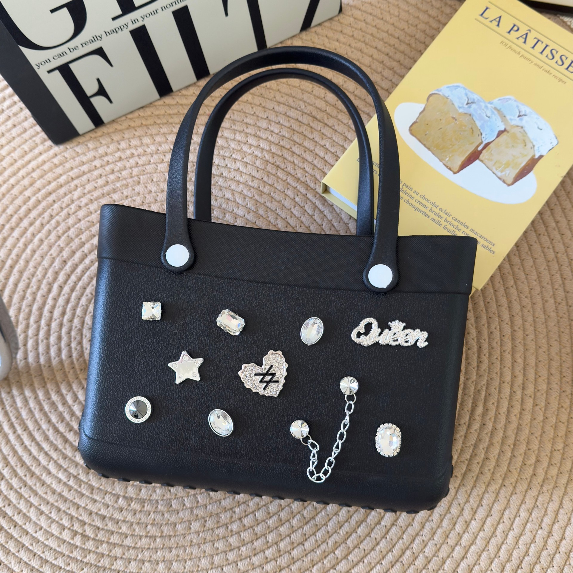 957g Weight Open Closure Type Double Handle Strap Type Square Bag Bags Type Casual Occasion EVA Material Heart Shape, Bow Knot Pattern All Seasons Season Women's Gender Cute Style Square Shape Women's EVA Heart Shape Bow Knot Cute Square Open Square Bag 4