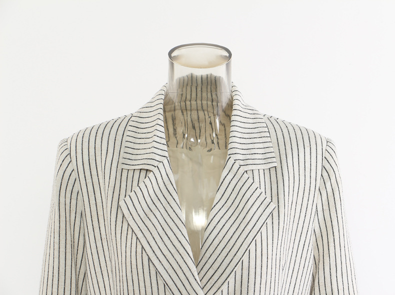 Ensemble deux pièces GraceChic GraceChic 25 cm, rayé coton et lin, avec short, style décontracté, référence 1788_voghion.com