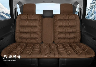 Seat cushion, seat cover – cover - plush-b-brown-with-backrest-back