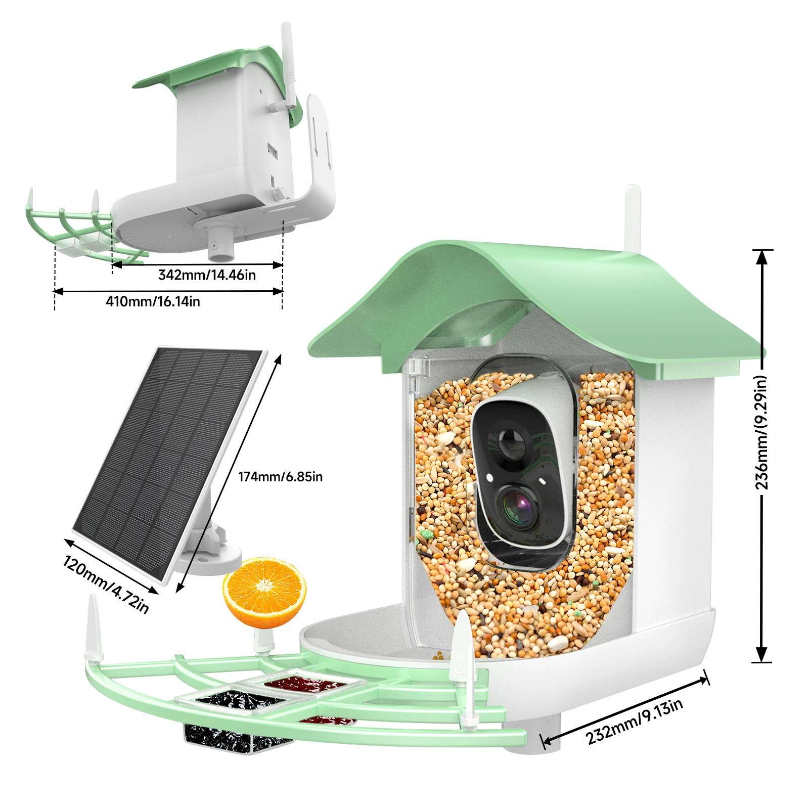 Smart bird feeder camera AI bird recognition remote low power solar wifi камера