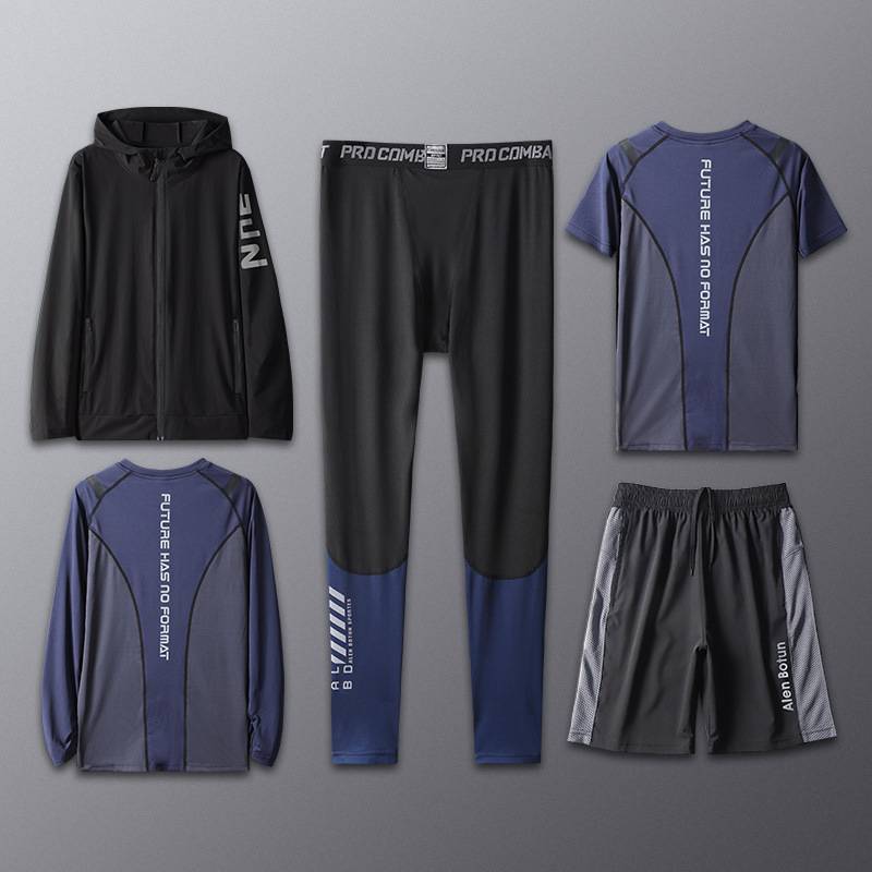 Ropa de fitness hombre rápido seco juego de fútbol de otoño y invierno ropa de carrera suites pantalones de entrenamiento de manga larga equipo de baloncesto
