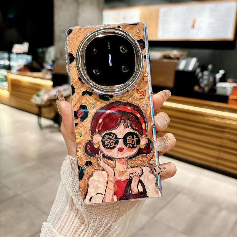 マテックス6携帯電話ケースマテックス5グリッターエアバッグ落下防止保護カバー折りたたみオールインクルーシブHuaweiに適したラッキーガール|undefined