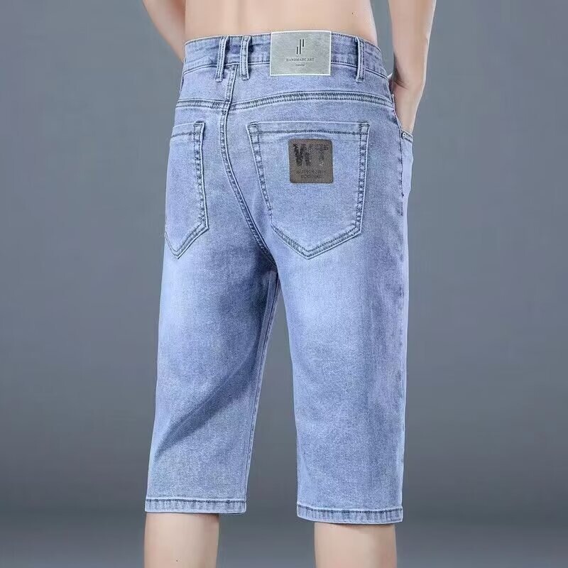 Stretch Denim Shorts for Men, 2026 Summer New Thin Style, Trendy Brand Loose Straight Mid-Length Pants for Men Stretch Denim Shorts for Men, 2026 Summer New Thin Style, Trendy Brand Loose Straight Mid-Length Pants for Men