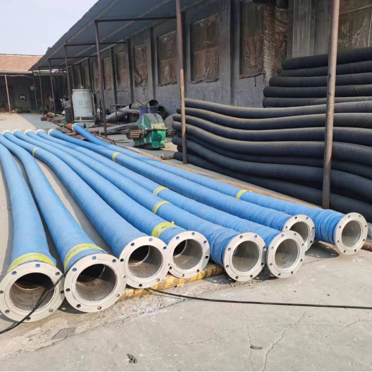 法兰大口径钢丝骨架橡胶管吸排水耐高压优质法兰排水泥砂橡胶软管